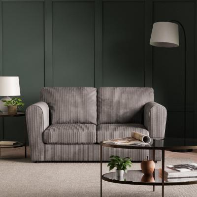 Dunelm Blake Curved Arm Jumbo Cord Standard Back 2 Seater Sofa Jumbo Cord Grey