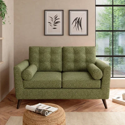 Dunelm Lewes Woolly Marl 2 Seater Sofa Cosy Marl Olive