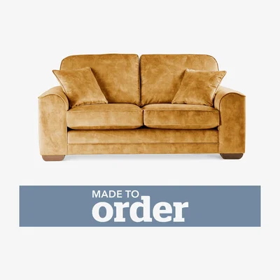 Dunelm Morello 2 Seater Sofa Slub Velvet Slub Velvet Mustard