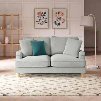 Dunelm Beatrice Tonal Textured Weave 2 Seater Sofa Tonal Textured Weave Duck Egg