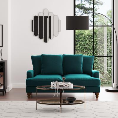 Dunelm Beatrice Scatter Back Velvet 2 Seater Sofa Peacock