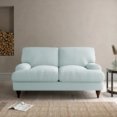 Dunelm Darwin 2 Seater Sofa Slub Cotton Blend Light Mineral