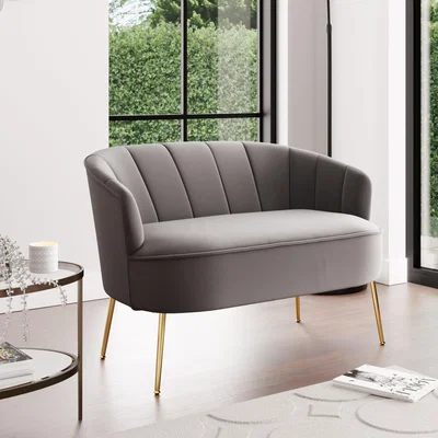 Dunelm Matilda Velvet Two Seater Sofa Grey