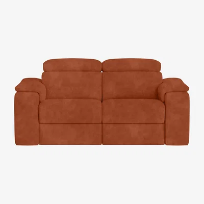 Furniture Village Nicoletti Italia - Davide 2 Seater Fabric Power Recliner Sofa - Selma Mattone