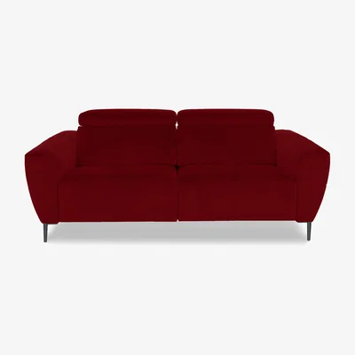 Furniture Village Nicoletti Italia - Milano 2.5 Seater Fabric Power Recliner Sofa - Coupe Rosso