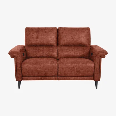 Furniture Village Domicil - Huxley 2 Seater Fabric Power Recliner Sofa with Telescopic Headrests - Red Maple