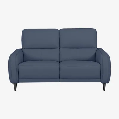 Furniture Village Domicil - Logan 2.5 Seater Leather Power Recliner Sofa - NP Ocean Blue