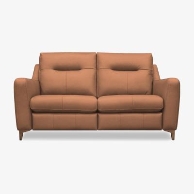 Furniture Village G Plan - Arlo 2 Seater Leather Sofa - No Recliner - Texas Tan with Walnut Feet