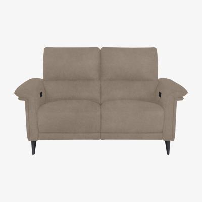 Furniture Village Domicil - Huxley 2 Seater Fabric Power Recliner Sofa with Telescopic Headrests - Light Khaki