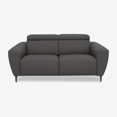 Furniture Village Nicoletti Italia - Milano 2 Seater Leather Power Recliner Sofa - Botero Grigio