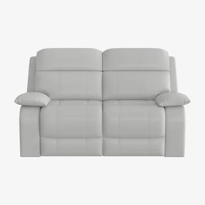 Furniture Village Moreno 2 Seater Leather Manual Recliner Sofa - Grey- World of Leather