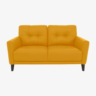 Furniture Village Uno NC Leather 2 Seater Sofa - Sunflower