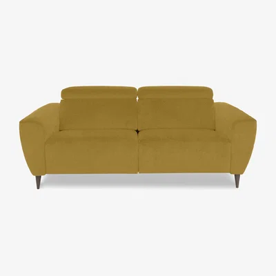 Furniture Village Nicoletti Italia - Milano 2.5 Seater Fabric Power Recliner Sofa - Coupe Giallo