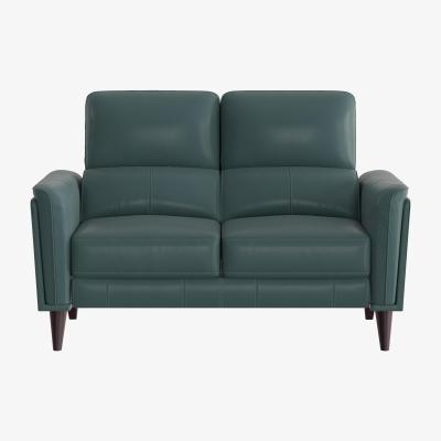 Furniture Village Compact Collection Klein 2 Seater NC Leather Sofa - NC Lake Green