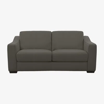 Furniture Village Optimus 2 Seater HW Leather Sofa - Charcoal Gray