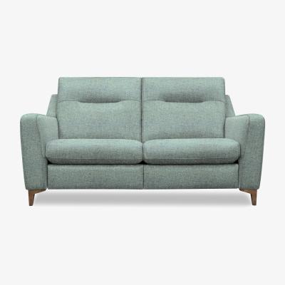 Furniture Village G Plan - Arlo 2 Seater Fabric Power Recliner Sofa - Dapple Kingfisher with Walnut Feet