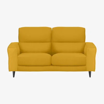 Furniture Village Axel 2 Seater NC Leather Sofa - Sunflower