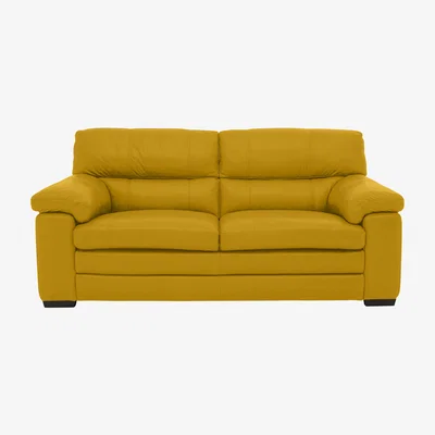 Furniture Village Cozee 2 Seater Pure Premium Leather Sofa - Yellow