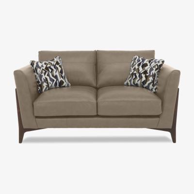 Furniture Village Iris 2 Seater Leather Sofa - Turino Mushroom Wa Ft