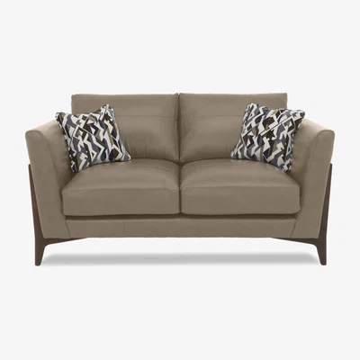 Furniture Village Iris 2 Seater Leather Sofa - Turino Mushroom Wa Ft