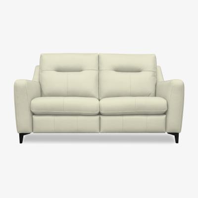 Furniture Village G Plan - Arlo 2 Seater Leather Power Recliner Sofa - Cambridge Chalk with Ebony Feet