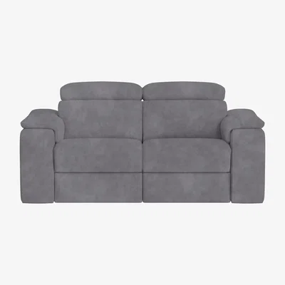 Furniture Village Nicoletti Italia - Davide 2 Seater Fabric Power Recliner Sofa - Selma Topo