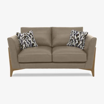 Furniture Village Iris 2 Seater Leather Sofa - Turino Mushroom Mo Ft