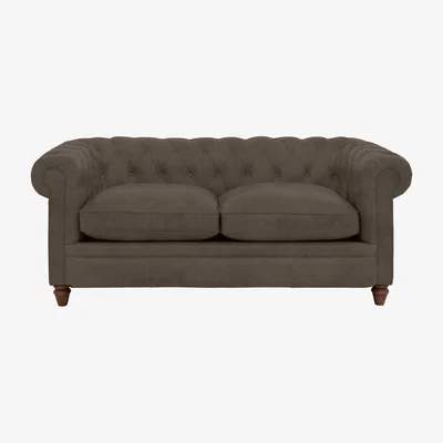 Furniture Village Alexander and James - Chesterfield Collection Ralph 2 Seater Fabric Sofa - Discovery - Dark Feet