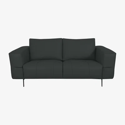 Furniture Village Domicil - Lawson 2 Seater Leather Sofa - NN Shale Grey