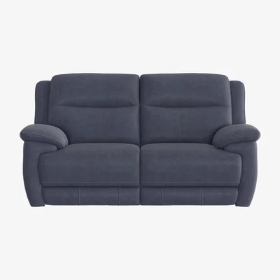 Furniture Village Touch 2 Seater Heavy Duty Fabric Power Recliner Sofa with USB Ports - Blue
