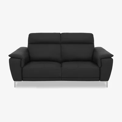 Furniture Village Nicoletti Italia - Amalfi 2 Seater Leather Power Recliner Sofa - Torello Nero