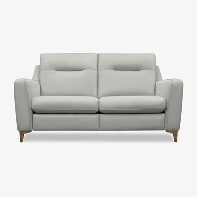 Furniture Village G Plan - Arlo 2 Seater Fabric Sofa - No Recliner - Stingray Charcoal with Walnut Feet