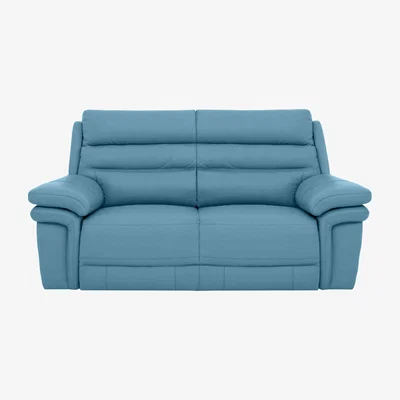 Furniture Village Berlin 2 Seater Leather Sofa - Teal