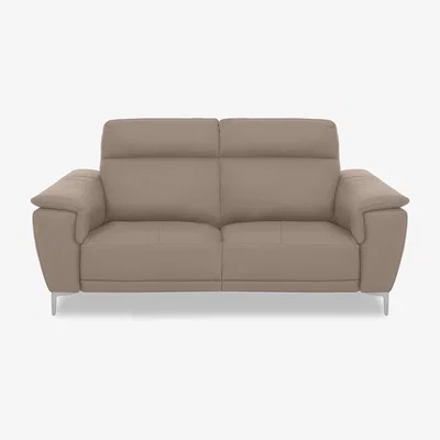 Furniture Village Nicoletti Italia - Amalfi 2 Seater Leather Power Recliner Sofa - Torello Taupe