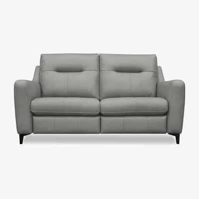 Furniture Village G Plan - Arlo 2 Seater Leather Sofa - No Recliner - Texas Charcoal with Ebony Feet