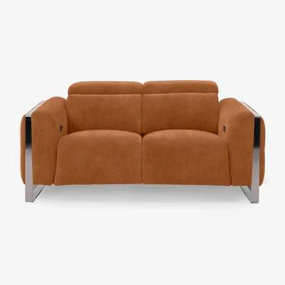 Furniture Village Gisella Fabric 2 Seater Sofa with Power Recliner - Dexter Pumpkin