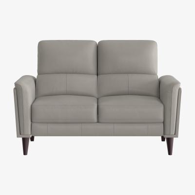 Furniture Village Compact Collection Klein 2 Seater BV Leather Sofa - Silver Grey