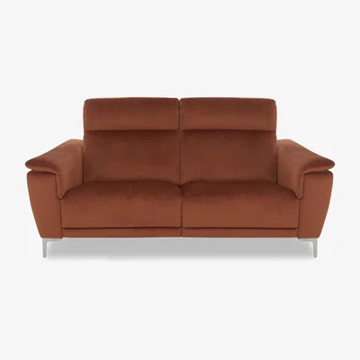 Furniture Village Nicoletti Italia - Amalfi 2 Seater Fabric Power Recliner Sofa - Selma Mattone