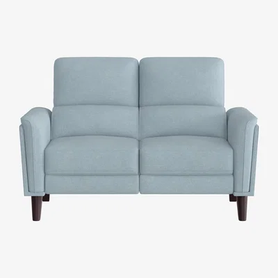 Furniture Village Compact Collection Klein 2 Seater Fabric Power Recliner Sofa with Telescopic Headrests - Baby Blue
