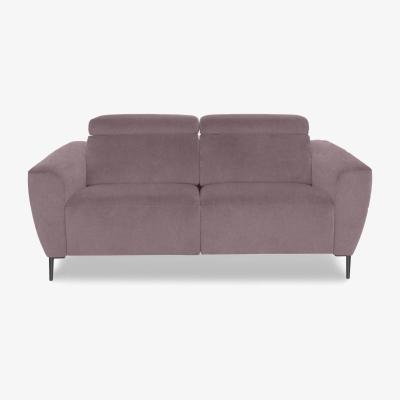 Furniture Village Nicoletti Italia - Milano 2 Seater Fabric Power Recliner Sofa - Fuente Rose