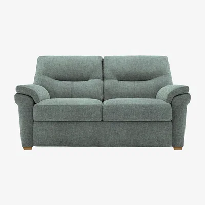 Furniture Village G Plan - Seattle 2 Seater Fabric Sofa with Wooden Feet - Dapple Kingfisher