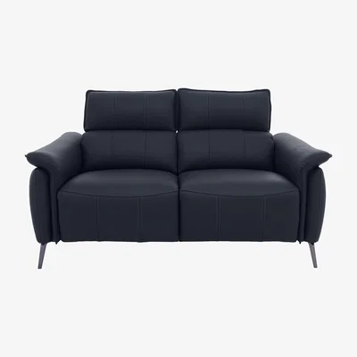 Furniture Village Jude 2 Seater Leather Sofa - Blue