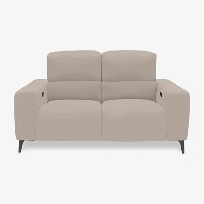Furniture Village New York 2 Seater Fabric Power Recliner Sofa - R32 Light Khaki
