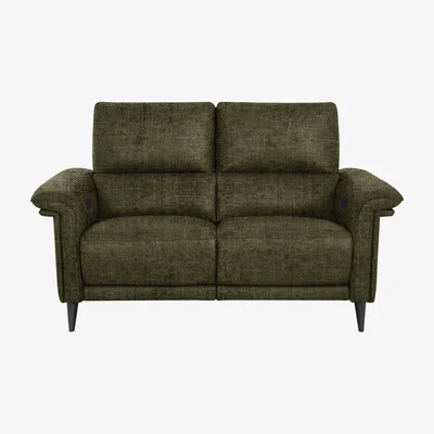 Furniture Village Domicil - Huxley 2 Seater Fabric Power Recliner Sofa with Telescopic Headrests - Grey Forest