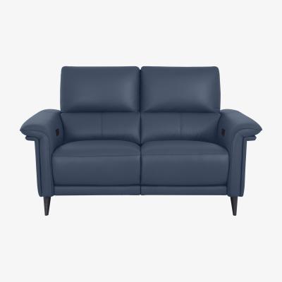 Furniture Village Domicil - Huxley 2 Seater Leather Power Recliner Sofa with Telescopic Headrests - NN Ocean Blue