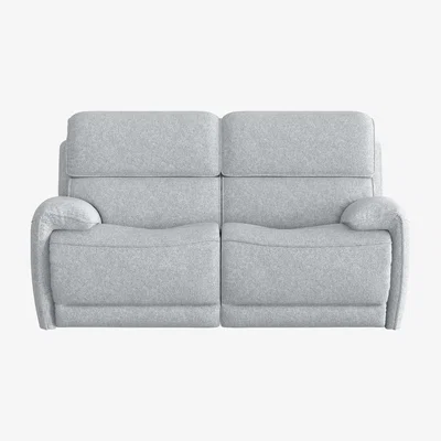 Furniture Village Link 2 Seater Fabric Power Recliner Sofa with Power Headrests - Grey
