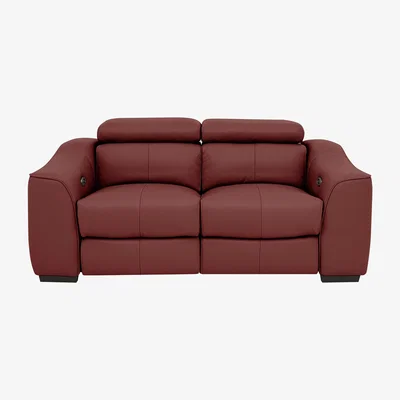 Furniture Village Elixir 2 Seater Leather Sofa - Red- World of Leather