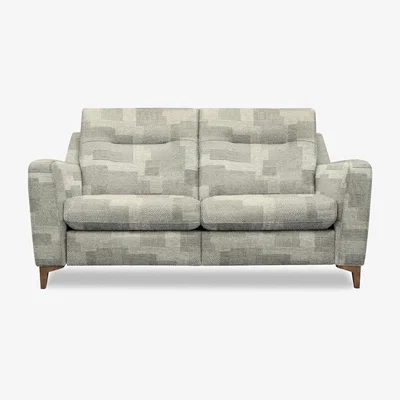 Furniture Village G Plan - Arlo 2 Seater Fabric Power Recliner Sofa - Checkers Smoke with Walnut Feet