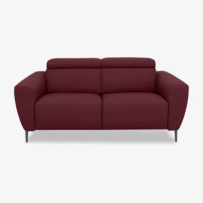 Furniture Village Nicoletti Italia - Milano 2 Seater Leather Sofa - Dali Bordeaux