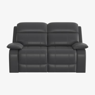 Furniture Village Moreno 2 Seater Leather Power Recliner Sofa with Power Headrests - Grey- World of Leather